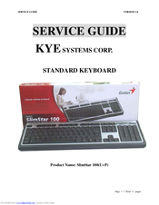 Genius KYE Systems SlimStar 100 Service Manual