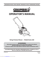 Columbia 260 series Operator's Manual