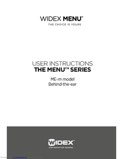 Widex MENU5 User Instructions