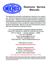 Kent Euroclean SelectGloss 27PO Operator's Manual And Parts List