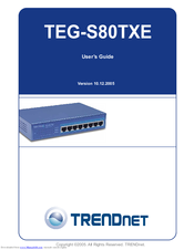 TRENDnet TEG-S80TXE - Copper Gigabit Switch User Manual