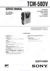 Sony Pressman TCM-50DV Service Manual