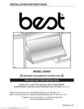Best K260A series Installation Instructions Manual