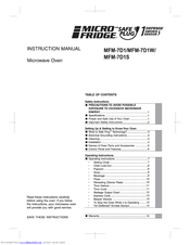 Micro fridge MFM-7D1W Instruction Manual