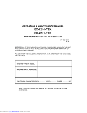 Wascomat EX-12 HI-TEK Operating & Maintenance Manual