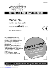 Wonderfire 762 Installer And Owner Manual