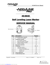 Acculine 40-6640 Service Manual