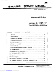 Sharp ER-04RP Service Manual