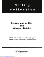 Kleenmaid KEY 60 Instructions For Use And Warranty Details