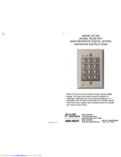 Alarm Controls Corporation KP-200 Operating Instructions Manual