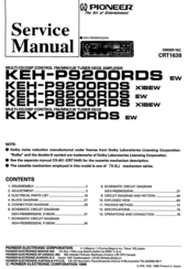 Pioneer KEH-P820RDS EW Service Manual