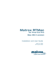 Matrox RTMac Installation And User Manual