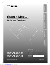 Toshiba 20VL66E Owner's Manual