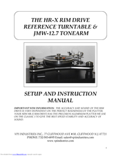 VPI JMW-12.7 Setup And Instruction Manual