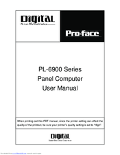 Digital Electronics Corporation Pro-Face PL-6900 Series User Manual
