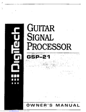 Digitech GSP 21 Legend Manuals | ManualsLib