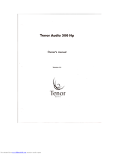 Tenor Audio 300 HP Owner's Manual