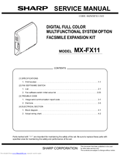 Sharp MX-FX11 Service Manual