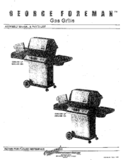 George Foreman GBQ-400NG Assembly Manual & Parts List