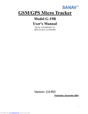 Sanav G-19B User Manual