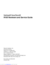 NetApp NearStore R100 Hardware And Service Manual