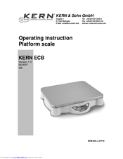 KERN ECB Operating Instructions Manual