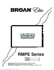 Broan Elite RMPE Series Instructions Manual