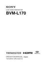Sony Trimaster BVM-L170 Operation Manual