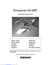 aeromax Screamer 40 ARF Assembly Instructions Manual