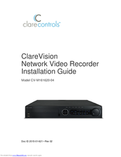 Clare Controls ClareVision CV-M161620-04 Installation Manual
