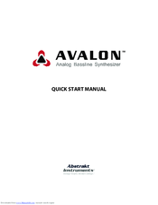 Abstract Instruments AVALON Quick Start Manual
