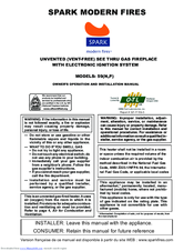 Spark modern fires 59P Owner's Operation And Installation Manual