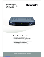 Bush DFTA47HDR Quick Start Manual