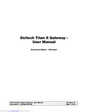 Ositech comm Titan II User Manual