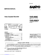 Sanyo VHR-899E Service Manual