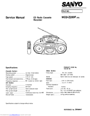 Sanyo MCD-Z260F Service Manual