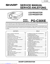 Sharp PG-C30XE - Notevision XGA LCD Projector Service Manual