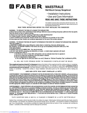 Faber MAESTRALE Installation Instructions Manual