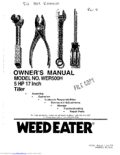 Weed Eater WER500H Owner's Manual
