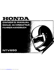 Honda NTV650 Revere Owner's Manual