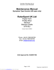 RotorSport SY9 5EJ Maintenance Manual