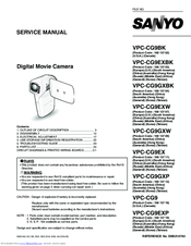 Sanyo VPC-CG9 - Xacti Camcorder - 9.1 MP Service Manual