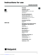 Hotpoint HV8F 292 Instructions For Use Manual