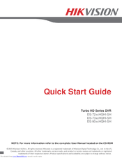 HIKVISION DS-90xxHQHI-SH Quick Start Manual
