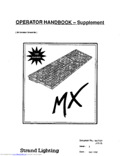 Strand Lighting MX Operator's Handbook Manual