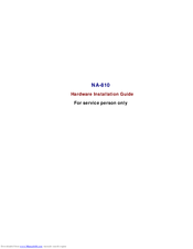AXIOMTEK NA-810B Hardware Installation Manual