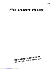 Kranzle 105 Operating Instructions Manual