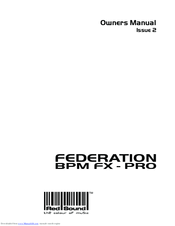 Red Sound FEDERATION BPM FX - PRO Owner's Manual