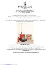 Pyroclassic Fires PYROCLASSIC IV Operating Instructions Manual