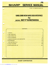 Sharp MZ1F10 Service Manual